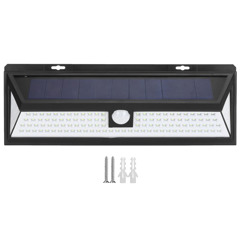 LED Inductive Solar Wall Lamp IP44 Waterproof Black Shell White