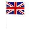 100Pcs Union Jack Mini Flags Hand Held Stick Flags Small