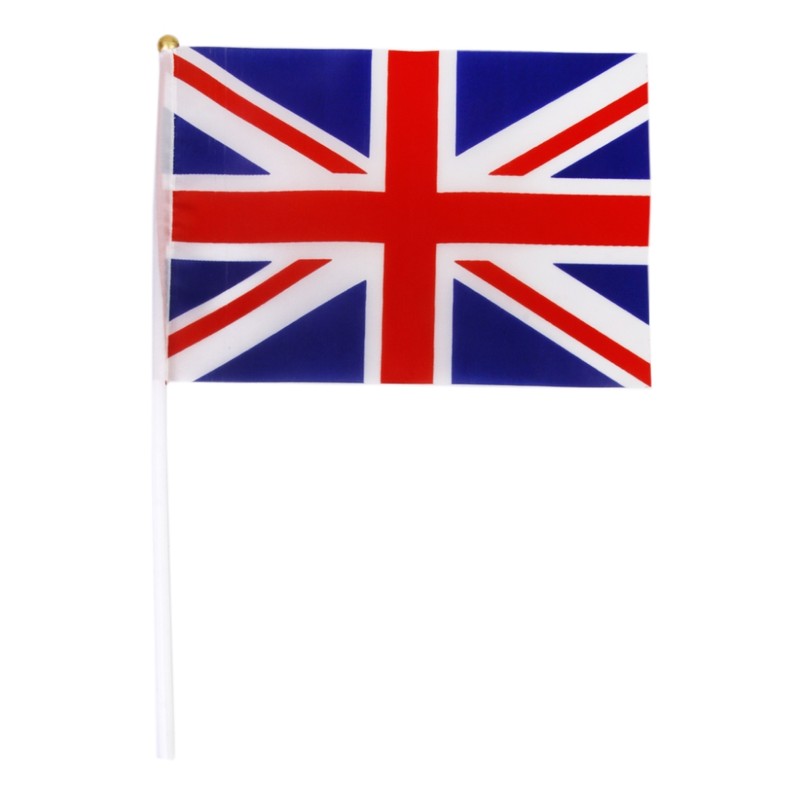 100Pcs Union Jack Mini Flags Hand Held Stick Flags Small
