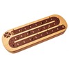 PALM ROYAL HANDICRAFTS 4 Track Wooden Cribbage Board Set Inlaid