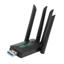 Yoidesu Adaptador WiFi USB, Dongle WiFi de 1200Mbps USB 3.0 de Doble Banda 5G 2.4G, Adaptador de Red Inalámbrico para PC Portátil de Escritorio, Antenas Duales de 5dBi, Compatible con