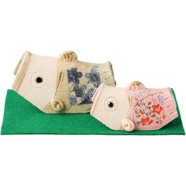 Ale-net Figurine, 3.3 x 1.8 x Height 2.2 inches (8.4 x 4.6 x 5.7 cm), May Doll, Pair of Pottery, Mino Ware