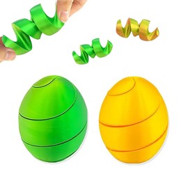 2Pcs 3D Printed Fidget Toy, Fidgets Toys 3D Printed Spiral Egg Fidget Toy Pass Through Stress Relief Desk Toy Fidget Ball Relax Toy for Kids Girls Boys Easter Basket Party Gifts