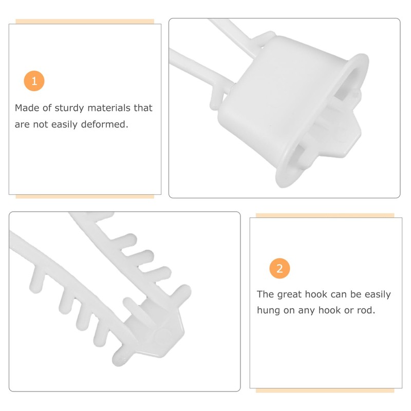 LALAFINA 200pcs Mesh Bag Loop Closures Plastic Storage Hooks For