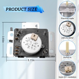 Upgraded W10436303 Dryer Timer Compatible with Whirlpool Kenmore Maytag Dryer,for WED4616FW0 WED4850HW0 NED4700YQ0 NED4700YQ1 3LWED4730FW0, Replace ps11754717 2311873 AP6021393