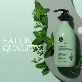 Luseta Rosemary Mint Strengthening Shampoo Moisturizing and Nourishing Damaged Hair Thickening Shampoo for Thinning Hair, Fortify Hair Strands and Reduce Frizz for All Hair Types, Sulfate Free 16.9oz