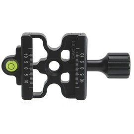 Skeleton Clamp Desmond DAC-X1 50mm QR Lightweight w Bubble Level 3/8" w 1/4" Adapter Arca Compatible for Tripod Head