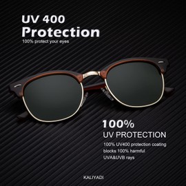 KALIYADI Polarized Sunglasses for Men and Women Semi-Rimless Frame Driving Sun glasses UV Blocking