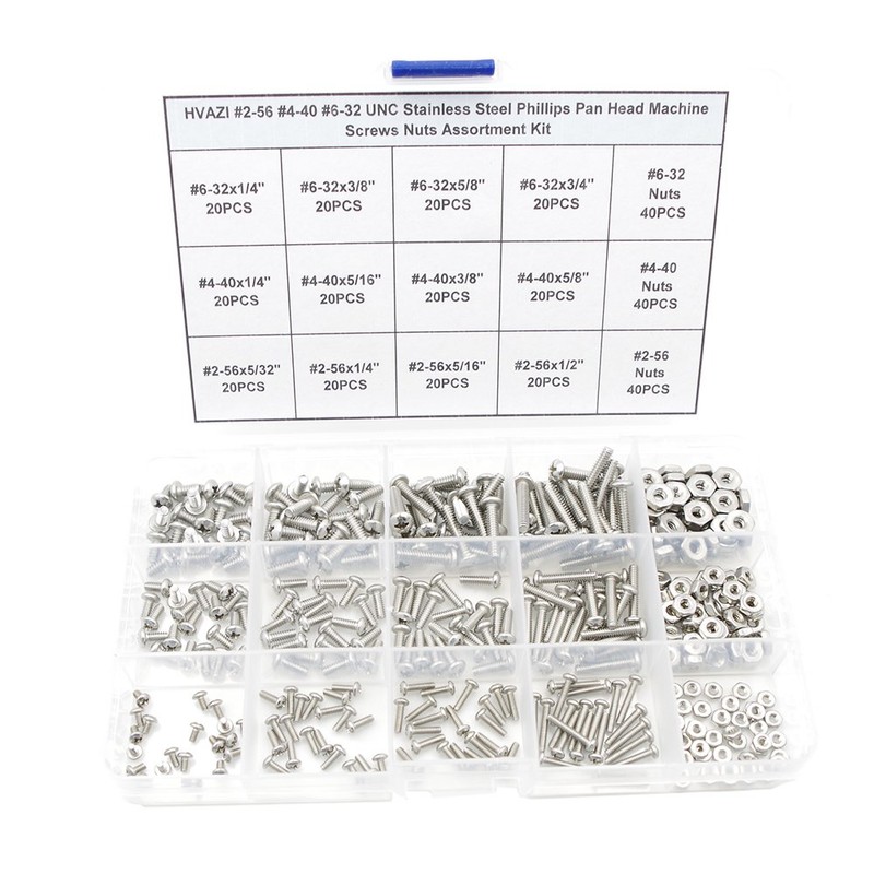 HVAZI #2-56#4-40#6-32 UNC Stainless Steel Phillips Pan Head Machine Screws