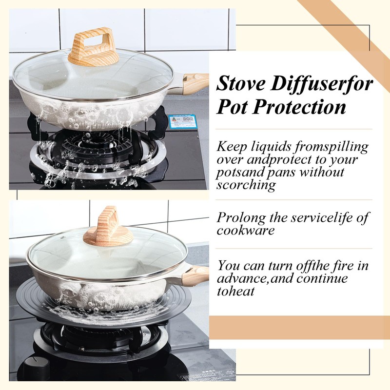 Tujoe 3 Pcs Heat Diffuser Set of 7.8/9.5/11''Round Induction Plate,