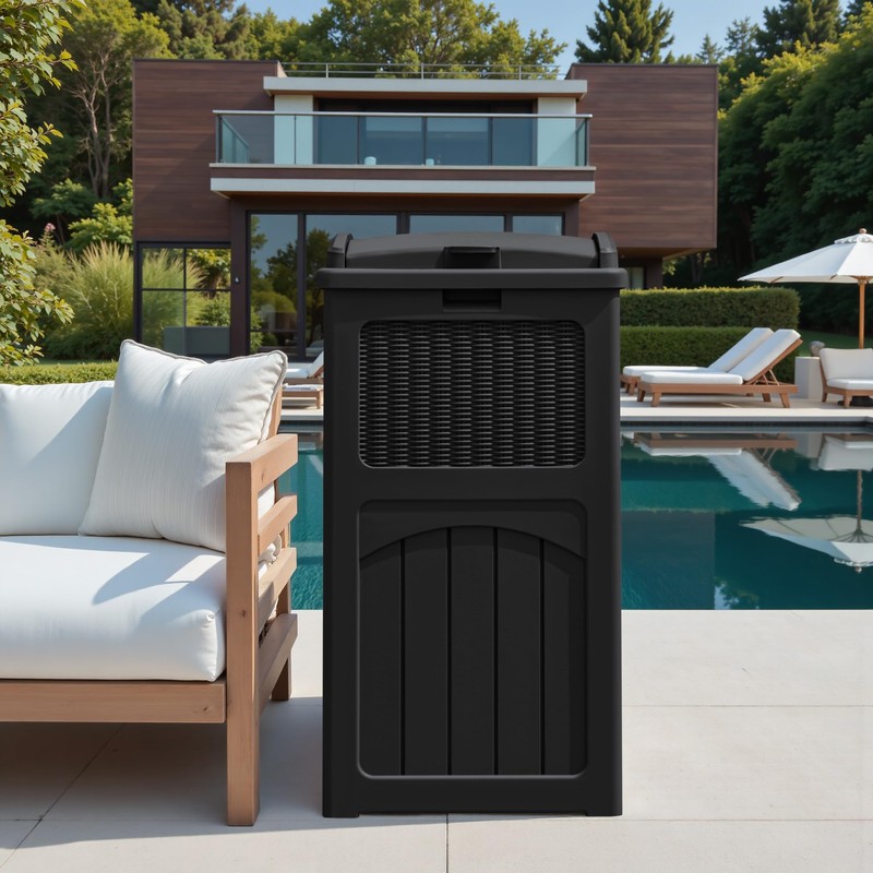 Greesum 33 Package Delivery Box for Outside, Waterproof Resin Garbage