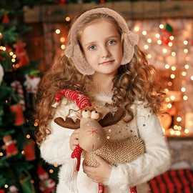 Cute Furry Animal Ear Plush Bear Earmuffs Winter Outdoor Ear Warmers Headband for Women (Brown, One size)