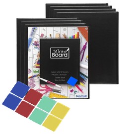 Samsill Multi Purpose Dry Erase Pocket Boards, Dry Erase Pockets, Document Holders for 8.5 x 11 Paper, Pack Includes 8 Dry Erasers and 8 Write On Boards for Classroom Organization