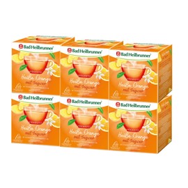 Bad Heilbrunner Hot Orange with Ginger Tea - Herbal Tea in Pyramid Bag - Orange, Ginger - with Vitamin C for the Defences and the Immune System (6 x 15 Pyramid Bags)