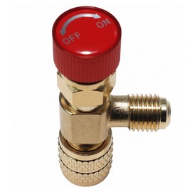 Boginity 1/4-5/16 Fluoride Safety Valve Refrigeration Equipment Fluoride Brass Safety Valve Anti-Fluorine Anti-Freeze Handle (Side R22 Bottom R410 (1/4-5/16) (Red))