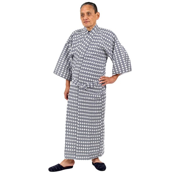 Japanese Gauze, Sleepwear, Made in Japan, Gentleman, Double Layered Gauze, 100% Cotton, Sleepwear, Pajamas, Yukata, Inner, Nursing, Men's, Men's, white