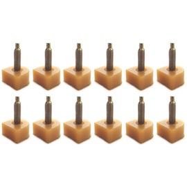 6 Pairs (12 Pieces) Beige Women Ladies Girls U Shaped Heel Caps Cover Shoe Replacement Heel Tips Dowels Lifting for High Heels (Thick Pins 3mm, 9mm x 9mm)