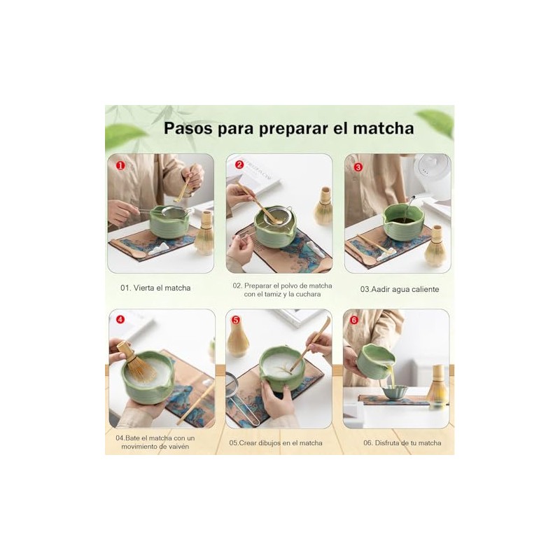 Matcha Kit, Kit de Matcha Ceremonial 8 Piezas, Juego de