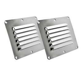MARINE CITY 304 Grade Stainless-Steel Rectangle Stamped Louvered Vent 5 x 4-1/2 Inches for Marines – Boats – Yachts – Kayaks – Ships – RVs (Pack of 2)