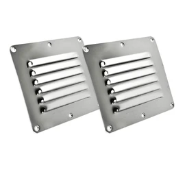 MARINE CITY 304 Grade Stainless-Steel Rectangle Stamped Louvered Vent 5 x 4-1/2 Inches for Marines – Boats – Yachts – Kayaks – Ships – RVs (Pack of 2)