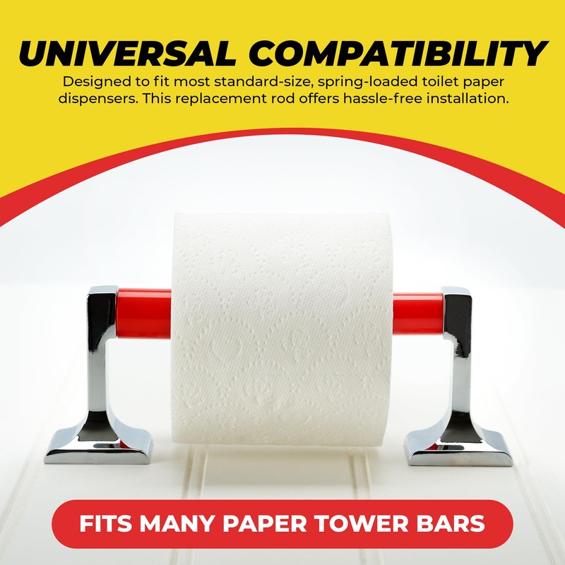 Qualihome RED Universal Plastic Spring Loaded Toilet Paper Roll Holder