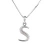 Sterling Silver Initial Charm Necklace, Letter S, 16" Chain