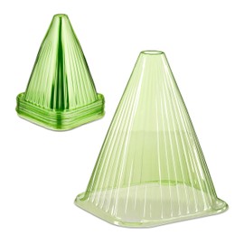 Relaxdays Plant Hat, Set of 32, Snail Protection, Frost Protection, H x W x D: 22 x 19 x 19 cm, PVC Plant Protection Covers, Green