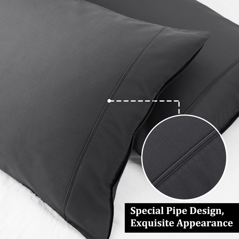 PiccoCasa Pillowcases 2 Pack Cotton Pillow Cases with Zipper Closure