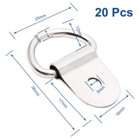 Rierdge Stainless Steel D Shape Tie Down Anchors, D Rings Anchor Lashing Rings for Car Truck Trailer Cargo Boats RV, 20pcs