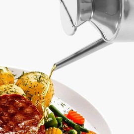 MAGICLULU Stainless Steel Oil Dispenser Bottle - Soy Sauce and Vinegar Container with Comfortable Handle Seasoning Dispenser for Kitchen and Restaurant Use Leak Proof and Easy to Clean