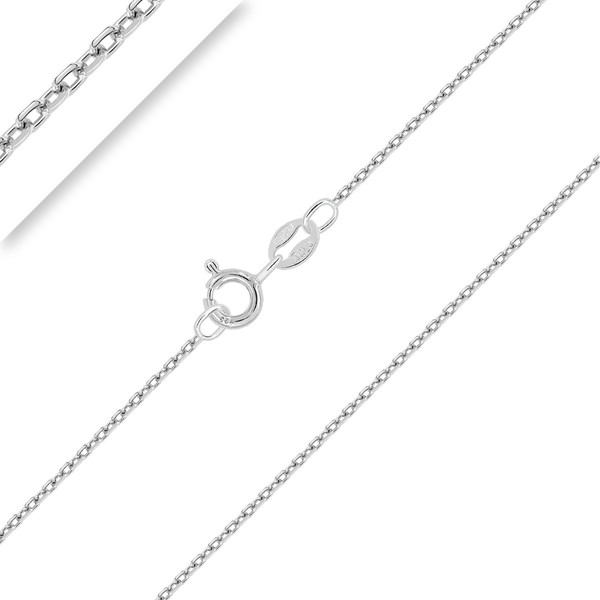 PLANETYS - 925 Sterling Silver Rhodium Finishing Cable Chain Necklace