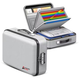 Fireproof Document Bag, 12 Multi Layer Important Document Organizer, Fireproof Bag Safe Storage Portable File Organizer with Lock, Waterproof Safe Organizer for Legal Files, Laptop, and More