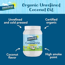 Farms sin gluten, sin refinar, prensado en frío, aceite de coco orgánico virgen, 54 onzas (Unce), aceite de coco para cuidado de la piel y el cabello, cocinar, hornear y batidos