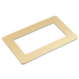 sourcing map Switch Surround Plate Wall Panel Decoration Dual Gang Aluminum Plastic Bright Gold Tone 216mm x 130mm for Home Office