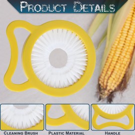 Home-X Corn Brush to Remove Silk - Multifunctional Corn Silk Remover Brush - Vegetable, Fruit, Cucumber and Corn Brush - Easy-to-Use, Durable, and Ergonomically Designed Double Row Corn Desilker