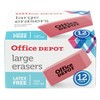 Office Depot Pink Bevel Erasers, Large, Pack of 12, 54125