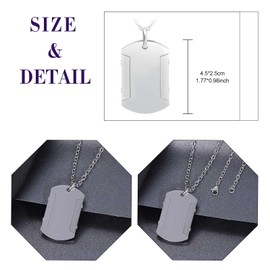 Feilok Mens Stainless Steel Necklace Chain with Pendant Medical Mark Army Card Dog Tag Pendant for Men Man Boys