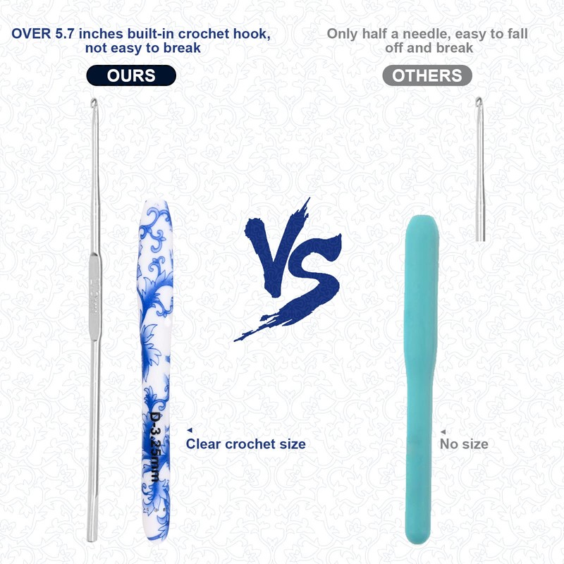 BCMRUN 3.25 mm(D) Crochet Hook for Arthritic Hands, Ergonomic Soft