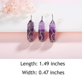 XIANNVXI 4Pcs Amethyst Crystal Necklaces for Women Healing Pendant Necklace Hexagonal Point Stone Natural Balance Reiki Quartz Jewelry Mothers Day Gifts