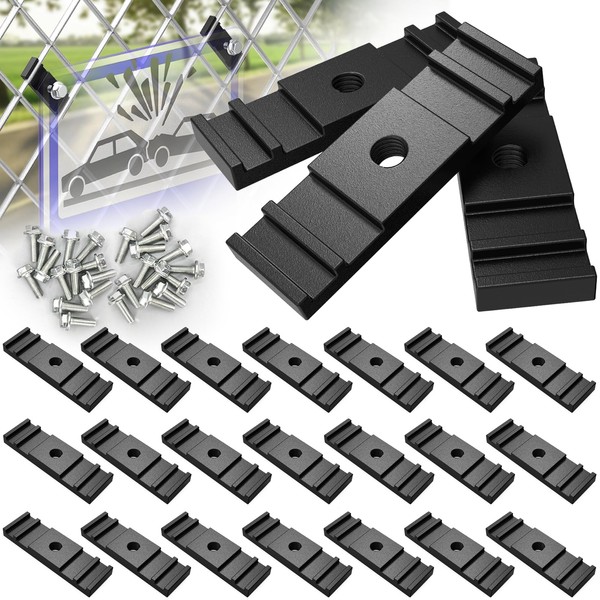 IRENPORU 24 Pcs Chain Link Fence Sign Mount Fastener Bracket Clip Chain ...