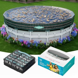 POOLHACKER 10FT Round Pool Cover, Pool Covers for Above Ground Pools, 10FT Stock Tank, Inflatable Pool Cover & Hot Tub Cover, Round Pool with Cover, Tear-Resistant & Dustproof（Black）
