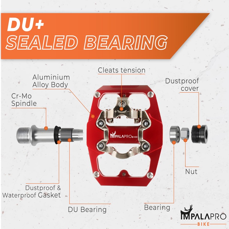IMPALAPRO - Dual Function Bicycle Flat Pedals and SPD Pedals