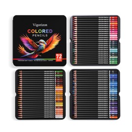 Vigorizon 72 - Color Oil - Based Colored Pencils Set, Professional Art Drawing Pencils, Artist - Grade Vivid Colors, Smooth Application, Tin - Box Storage, Ideal for Artists, Students & Designers