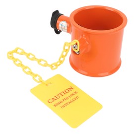 Luocute 5.Wheel Lock, Trailer Seatwheel Pin Lock with Theft Warning Sign for 5th Wheel Semi-Trailer, RV, Container, 74mm Aluminum Alloy Warning Sign