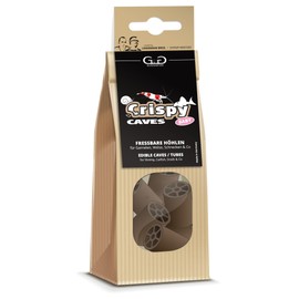 GlasGarten Crispy Caves Size Baby / Pack of 6 - Edible Caves for Ornamental Shrimps, 2-in-1 = Hiding Place & Feeding Area, Rich in Fibre with Wood Fibres & Walnut Leaves