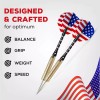 TREKPROOF 12 Pack Steel Tip Darts - Aluminum Shafts, Brass