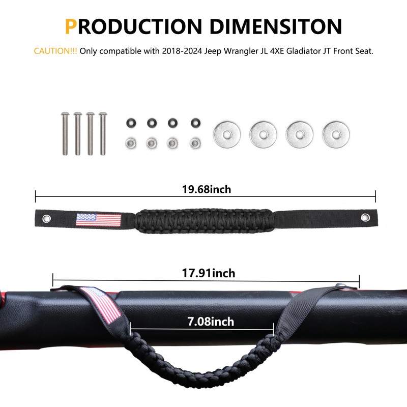 RERPRO Front Door Roll Bar Grab Handles Compatible with 2018-2024