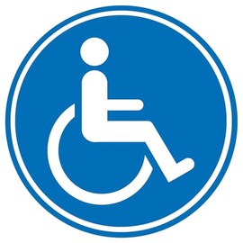 Wheelchair User Car Sticker Wheelchair Symbol Sign Parking with Disability Wheelchair Sticker Disabled Sticker Wheelchair Sign Car Sticker Blue Round Diameter 12 cm