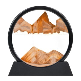Mvxctfi Sand Art Liquid Motion Decor - 12 Inch Orange Moving Sand Art, 3D Flowing Dynamic Sandscape for Relaxing Desktop & Office