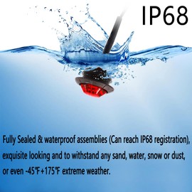 10 Pack Round 3/4 Inch Red LED Side Marker Light Indicator Light Side Marker Light for Truck Trailer RV Cab Boat Bus Lorry LED Button Marker Light Clearance Light, 5 Years Warranty